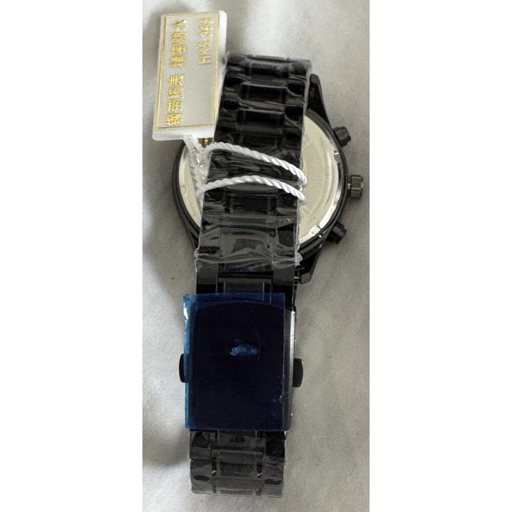 BOSCK Black Stainless Steel Watch Chronograph Style New w/ Sizing Tool Kit - Picture 7 of 9